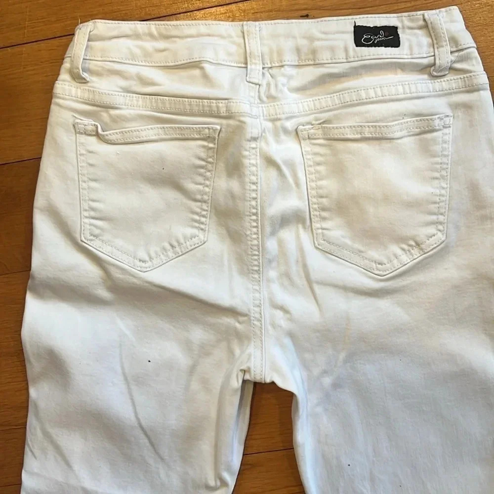 Earl Jean Womens Embroidered Skinny Ankle Raw Hem Jeans Size 10 - Picture 5 of 9